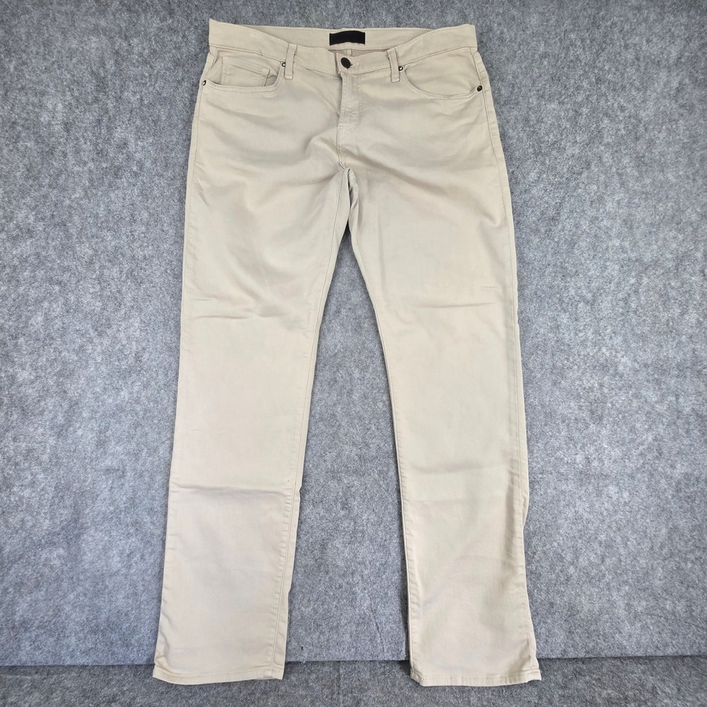 J Brand Kane Pants Mens 38 Tan Beige Slim Straight Stretch Cotton Blend